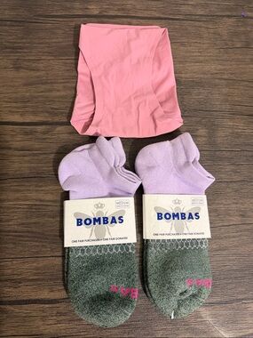 BUNDLE Bombas Lavender & Green Crew Socks & Women’s Seamless Brief